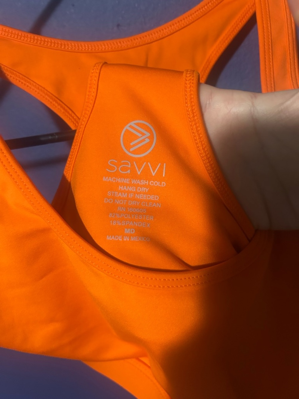 Orange Light Support Racerback Sports Bra - Picture 3 of 3